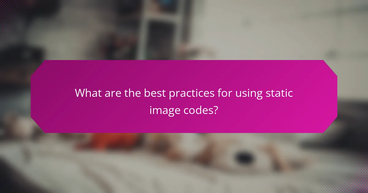What are the best practices for using static image codes?